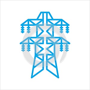 high voltage line, tower icon vector Illustration
